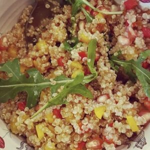 Quinoa, Apricots, Bell Pepper, and Pomegranate